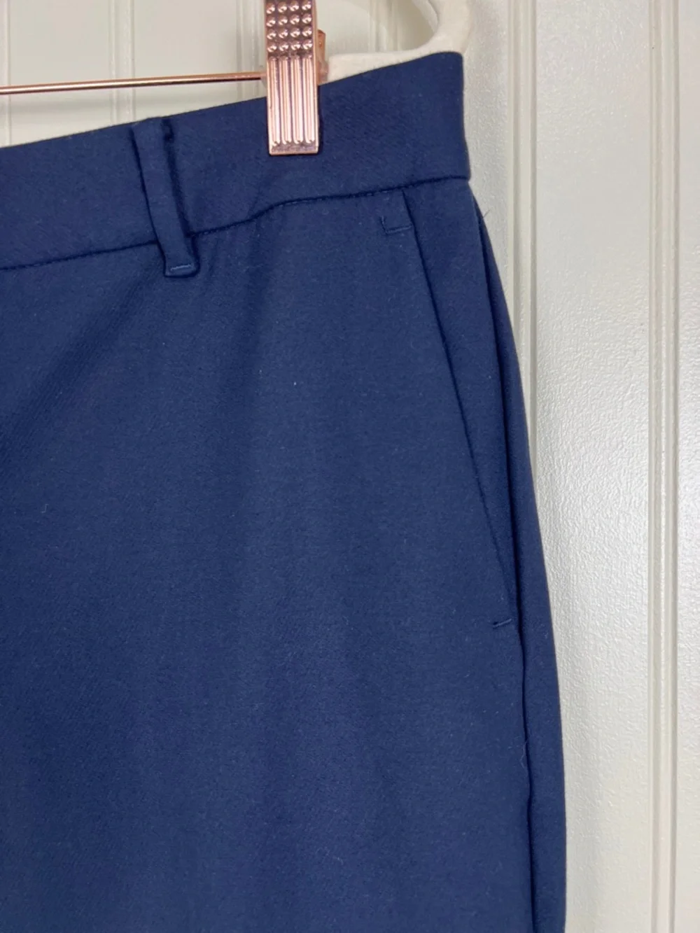 New Ann Taylor Mid Rise Slim Leg The Ankle Navy Pants in Curvy Size 8P